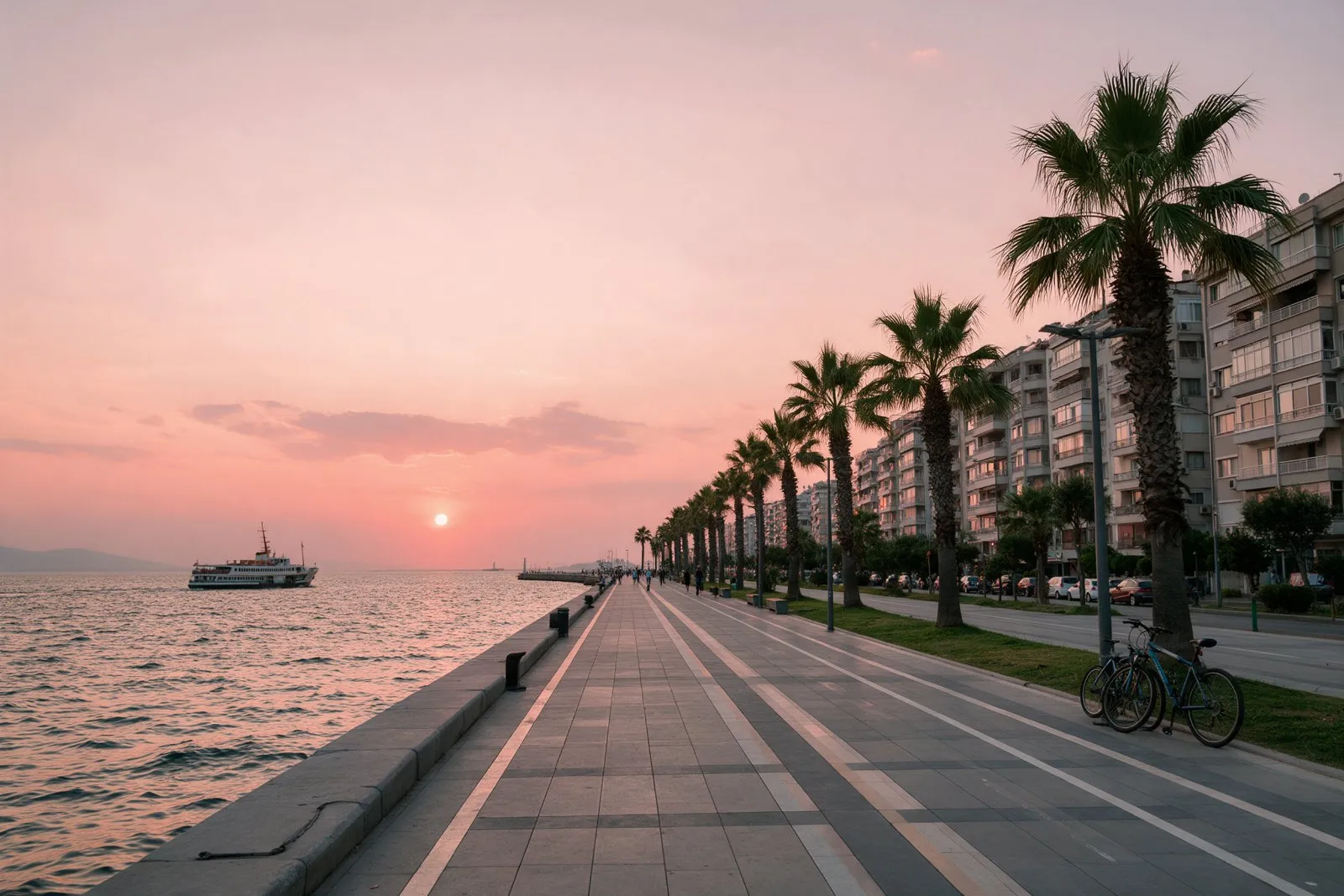 Izmir seafront at sunset